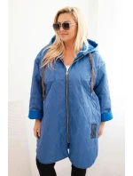 Dámská bunda Plus Size prošívaná s kapucí a nápisem HOPE model 21402236 - K-Fashion