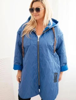 Dámska prešívaná bunda s kapucňou a džínsy HOPE Clear