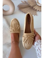 Dámské mokasíny s třásněmi Žluté model 21915094 - Boto