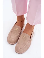 Dámské ploché mokasíny s lemovkou Vinceza Béžové Dámské ploché mokasíny s lemovkou Vinceza Béžové