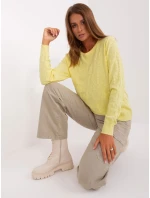 Sweter AT SW model 18895618 jasny żółty - FPrice Sweter AT SW model 18895618 jasny żółty - FPrice