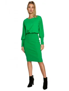 Pletené šaty v hladké zelené model 18004241 - Moe