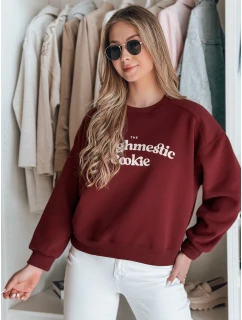 Dámská oversize mikina s potiskem vínová Dstreet model 21988129 - FashionStreet
