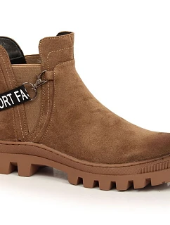 Semišové papuče na platforme Potocki W WOL105C hnedé