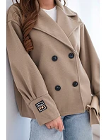 Dámske krátke dvojradové sako s fango golierom