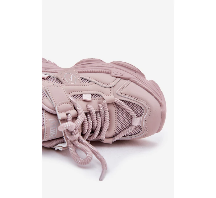 Sneakersy Dziecięce Na Platformie Różowe Hanomess