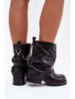 Zateplené dámské kotníkové boty s lemem černé model 21788111 - Boto Zateplené dámské kotníkové boty s lemem černé model 21788111 - Boto