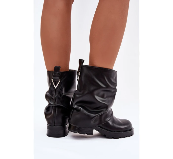 Zateplené dámské kotníkové boty s lemem černé model 21788111 - Boto Zateplené dámské kotníkové boty s lemem černé model 21788111 - Boto