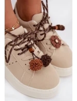 Dámské tenisky na platformě s ozdobnými béžové model 21919545 - Boto