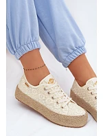 Krajkové tenisky na platformě  Béžové model 22102788 - Lee Cooper