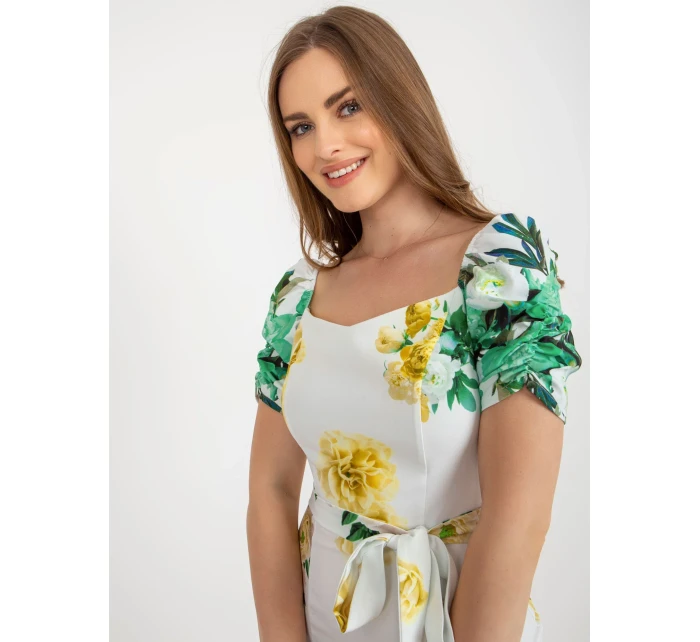 Šaty LK SK 508641 3.05P biela zelená