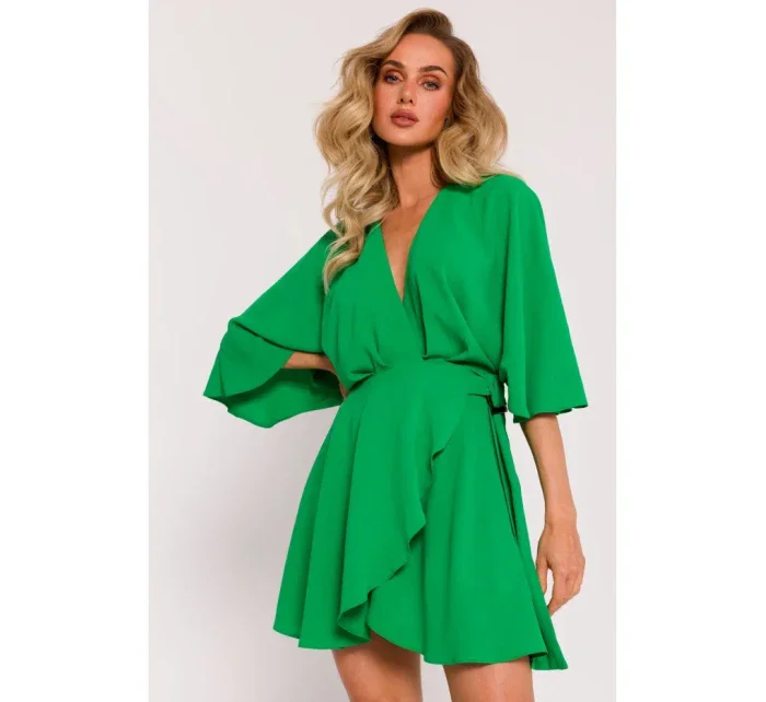 model 19660855 Rozšířené mini šaty zelené - Moe