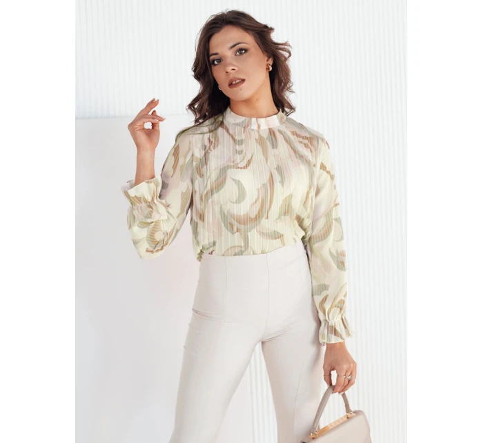 Dámská plisovaná halenka béžová Dstreet model 21972938 - FashionStreet