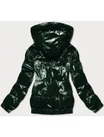 Lesklá zelená prešívaná bunda s kapucňou (BR9788-10) Lesklá zelená prešívaná bunda s kapucňou (BR9788-10)