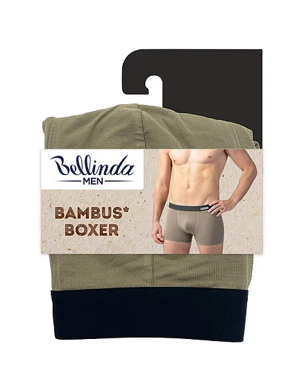 Pánské bambusové boxerky BAMBUS BOXER - BELLINDA - khaki