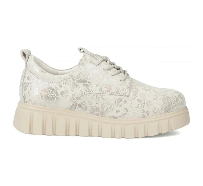 Kožené boty na platformě se květy  model 22068791 - FILIPPO