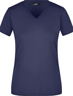 JN Dámské vypasované tričko s výstřihem do V 02.0 navy model 22494626 - Daiber
