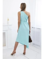 Plisované šaty s mätovým kvetom Plisované šaty s mätovým kvetom