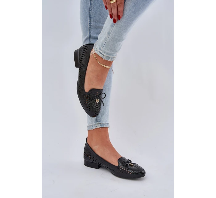 Lakované Baletky S Mašlí Eko Kůže Černé model 21685271 - Boto