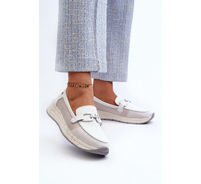 Dámske kožené mokasíny D&A TW210 white - S.Barski