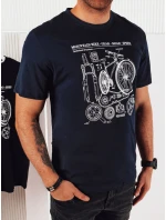 Pánské tmavě modré tričko s potiskem Dstreet model 21973713 - FashionStreet