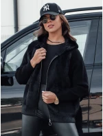 Dámská krátká bunda z alpaky s kapucí černá Dstreet model 21980436 - FashionStreet