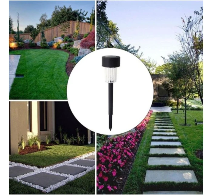 PLASTOVÁ SOLÁRNA LAMPA 4,5x31 cm LED - KIT.4 ks