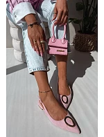 Dámske sandále na nízkom podpätku s ozdobou Pink Sparkle