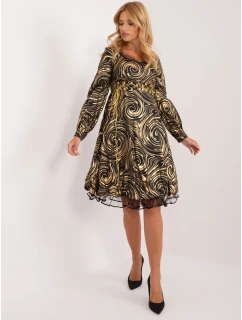 LK SK 509565 šaty.07 čierna a zlatá