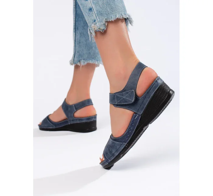 Moderní dámské sandály modré platforma Moderní dámské sandály modré platforma