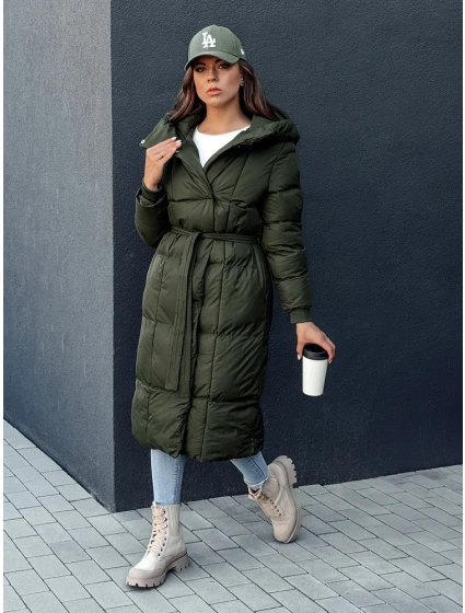 Dámský prošívaný kabát zelený Dstreet model 21978739 - FashionStreet