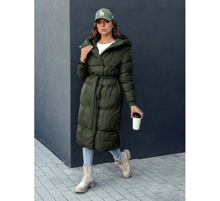 Dámský prošívaný kabát zelený Dstreet model 21978739 - FashionStreet