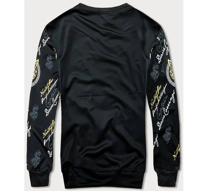 Čierna pánska mikina s potlačou (8B1106-3)