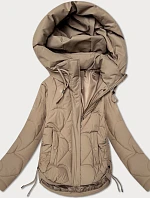 Dámska prechodná prešívaná bunda s kapucňou S'West v béžovej farbe (B8297-12)