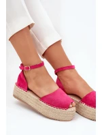 Dámské espadrilky na platformě s pletením fuchsie model 21704459 - Boto
