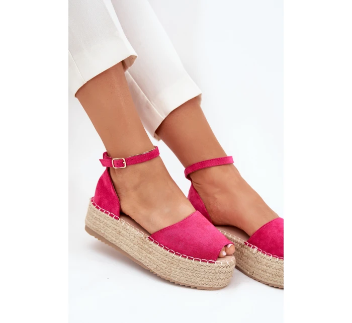Dámské espadrilky na platformě s pletením fuchsie model 21704459 - Boto