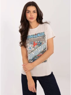 T shirt model 21798148 jasny beżowy - FPrice