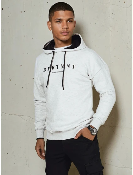 FashionStreet pánska svetlosivá mikina s potlačou BX5680