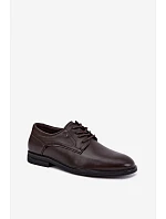 Pánské elegantní polobotky tmavě hnědé model 22539702 - EVENTO