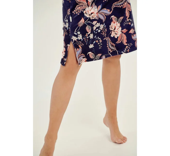 Dámska nočná košeľa 3060 VENUS tm. modrá so vzorom - Taro