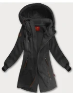 Dlouhá dámská mikina s kapucí grafit model 21803139 - Good looking Dlouhá dámská mikina s kapucí grafit model 21803139 - Good looking