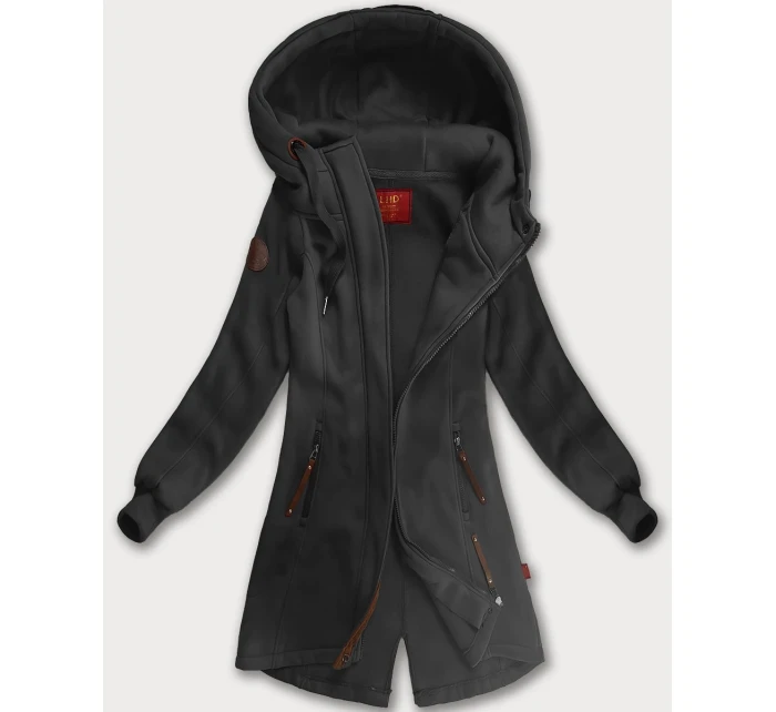 Dlouhá dámská mikina s kapucí grafit model 21803139 - Good looking Dlouhá dámská mikina s kapucí grafit model 21803139 - Good looking