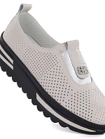 Dámske kožené čižmy LR61-7092 beige - S.Barski