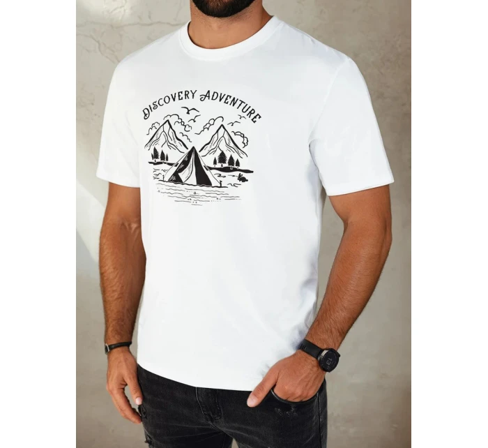 Pánské bílé tričko s potiskem Dstreet model 21973778 - FashionStreet Pánské bílé tričko s potiskem Dstreet model 21973778 - FashionStreet