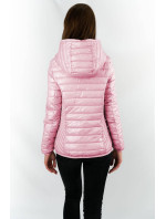 Růžová prošívaná dámská bunda s kapucí model 16146913 - S'WEST