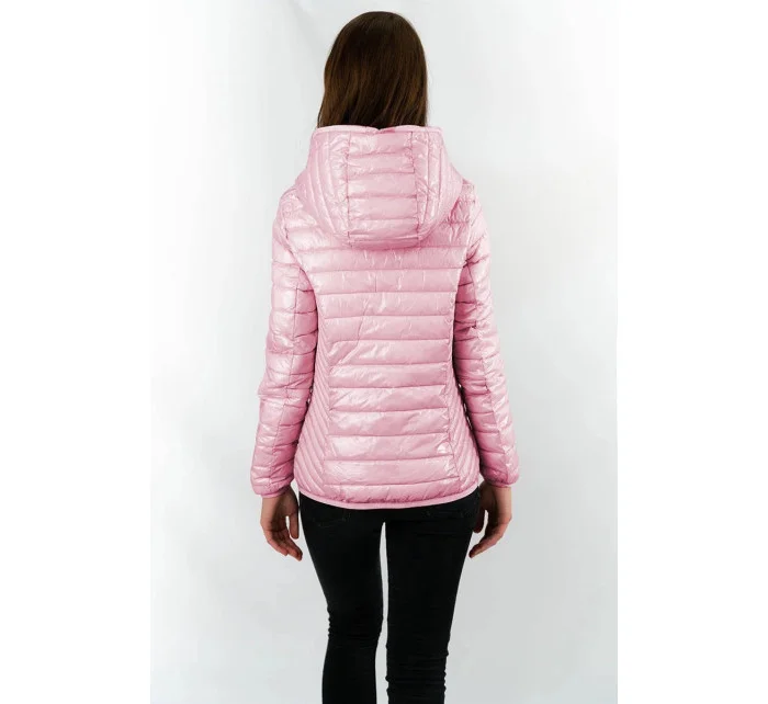 Ružová prešívaná dámska bunda s kapucňou (B9561) Ružová prešívaná dámska bunda s kapucňou (B9561)