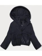 Dámska krátka prechodná bunda s odnímateľnou kapucňou J Style navy blue (16M9088-215)