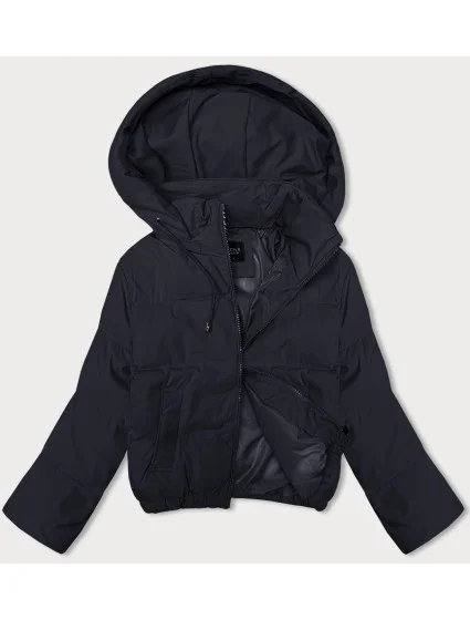 Dámska krátka prechodná bunda s odnímateľnou kapucňou J Style navy blue (16M9088-215)