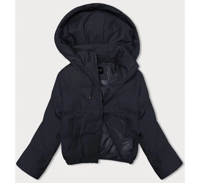Dámska krátka prechodná bunda s odnímateľnou kapucňou J Style navy blue (16M9088-215)