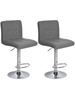 BAROVÁ STOLIČKA HOCKER SIVÁ SADA 2 KS